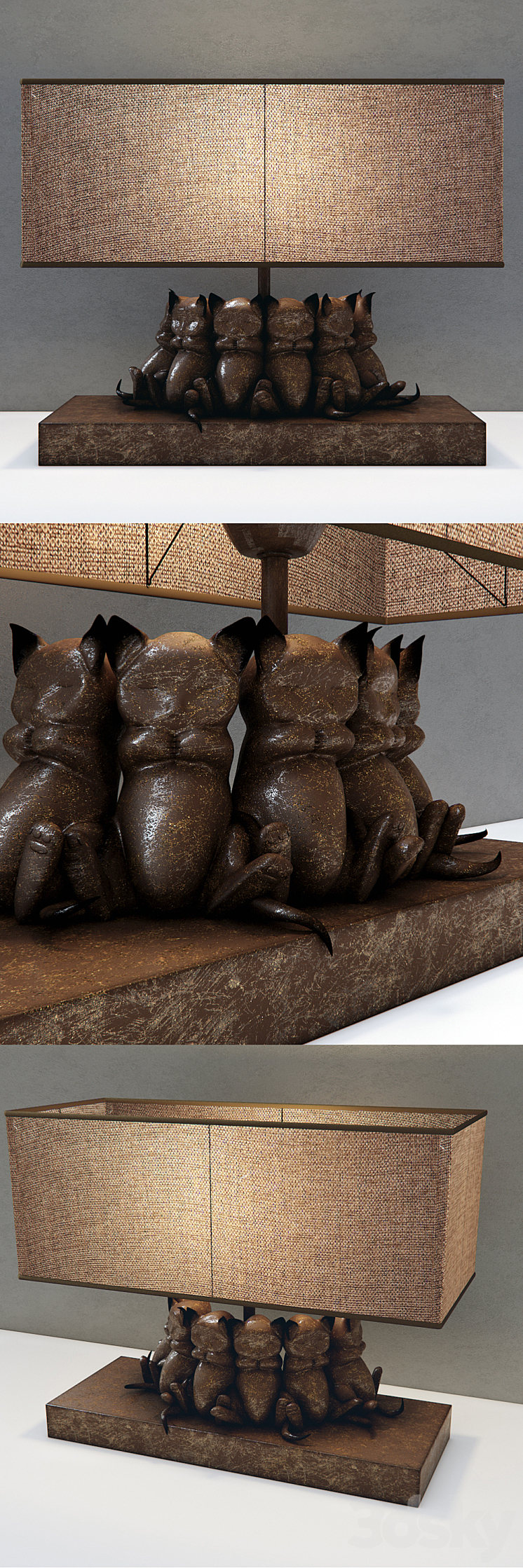 Table Lamp Sleeping Cats by Kare Design 3DS Max - thumbnail 2