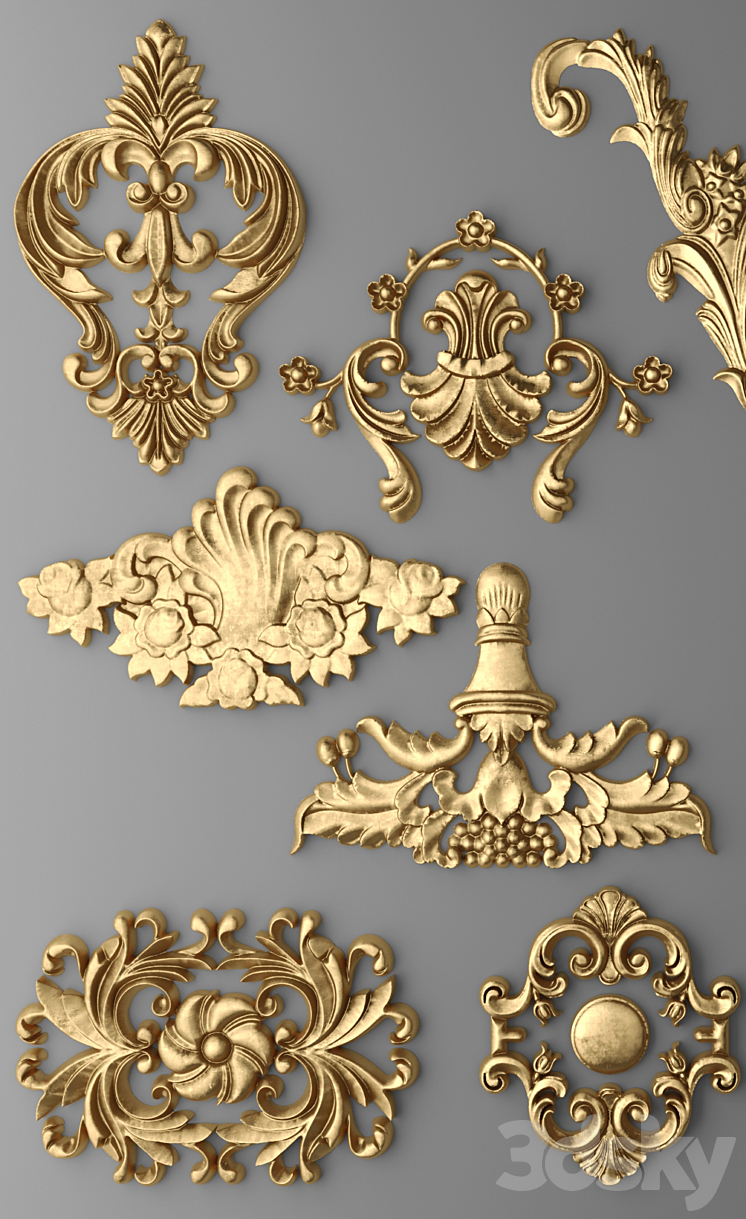 Set stucco decoration 3D Model