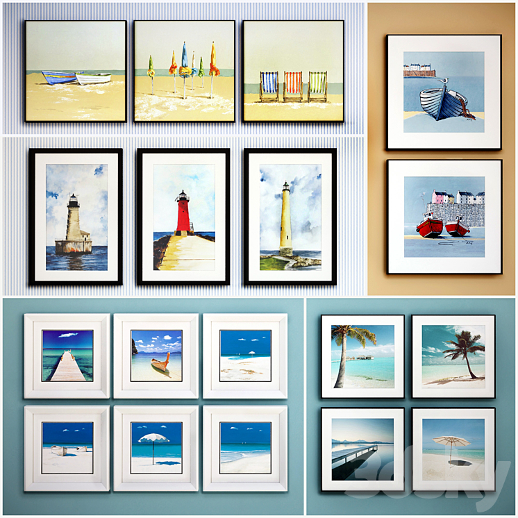 The picture in the frame: 20 piece (Collection 49) Sea theme 3DS Max - thumbnail 1