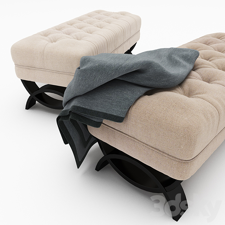 Christopher Knight Home Scarlette Tufted Fabric Ottoman Bench 3DS Max - thumbnail 2