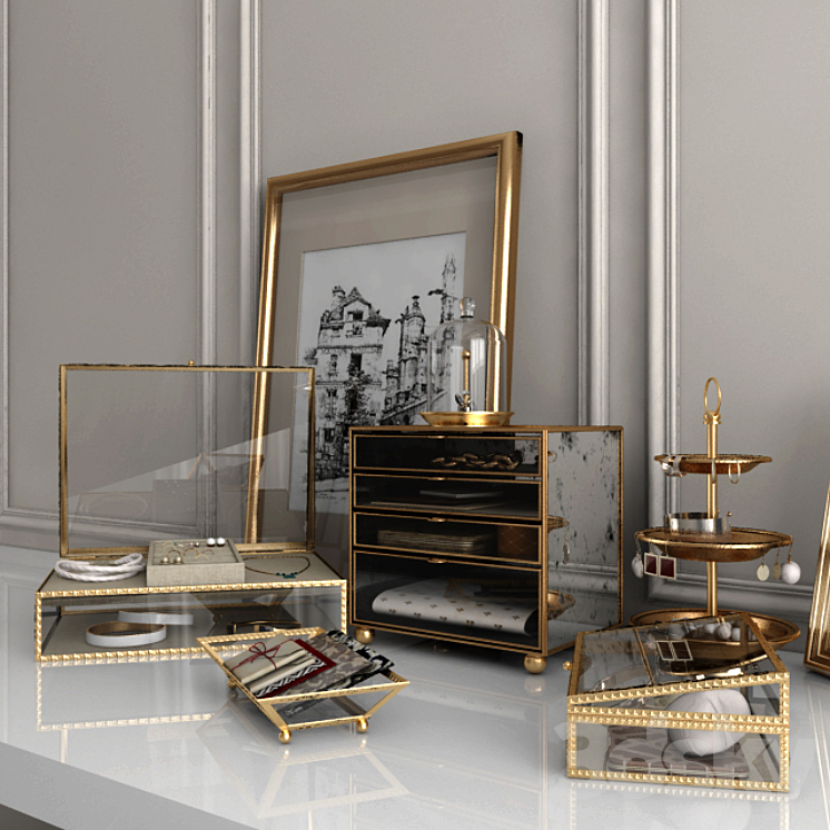Decorative set of 3 3D Model