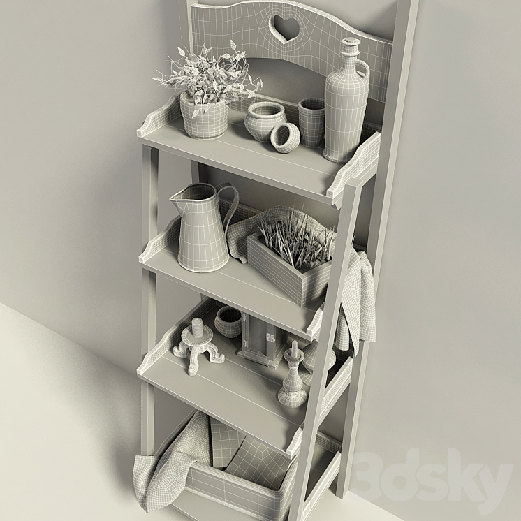 shelving in the style of "Provence" # 2 3DS Max - thumbnail 2