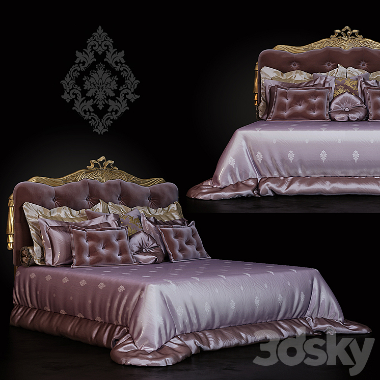 luxurious bed 3DS Max - thumbnail 1