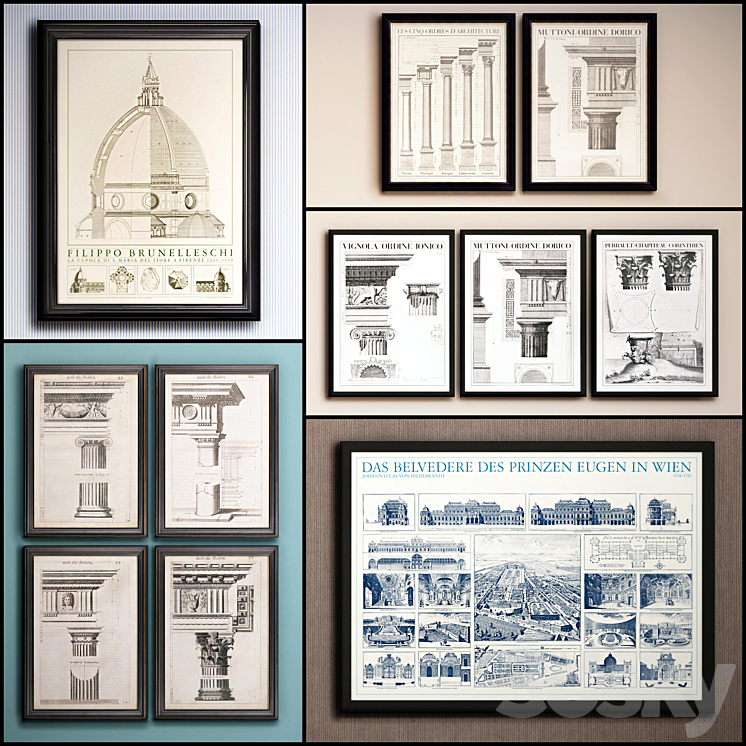 The picture in the frame: 21 Pieces (Collection 51) Architecture 3DS Max - thumbnail 1