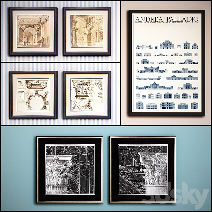 The picture in the frame: 21 Pieces (Collection 51) Architecture 3DS Max - thumbnail 2