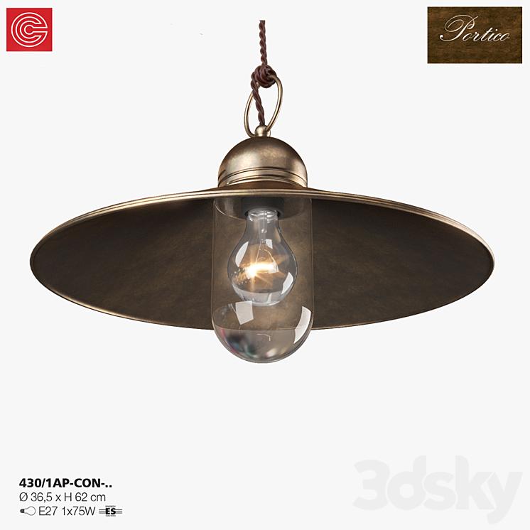 Bra Cremasco illuminazione Portico art.430 3D Model