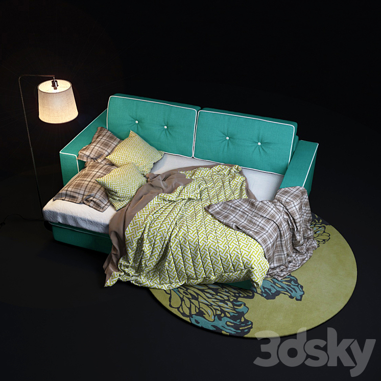 Silvio Trehmestny sofa in a clamshell form. 3DS Max - thumbnail 1