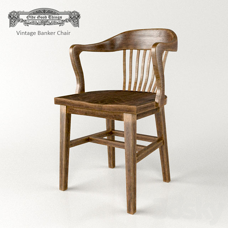 American Vintage Banker Chair 3DS Max - thumbnail 1