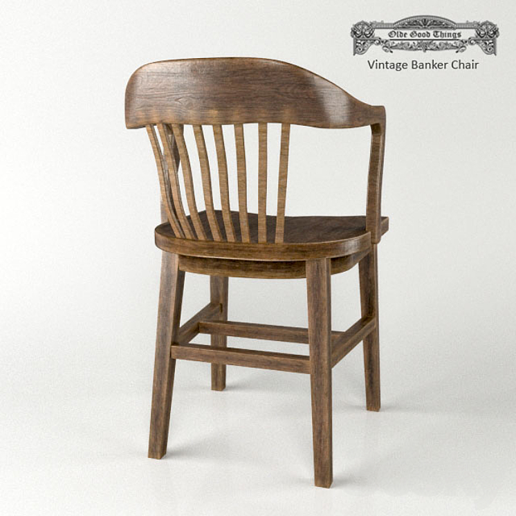 American Vintage Banker Chair 3DS Max - thumbnail 2