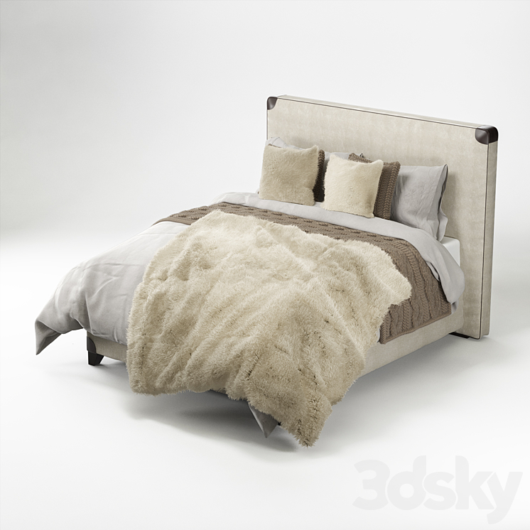 (ON perezalivke) Bed Treca Interiors and linens UGG 3DS Max - thumbnail 1
