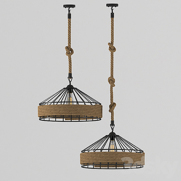 hanging lamp loft Country 3DS Max Model - thumbnail 2