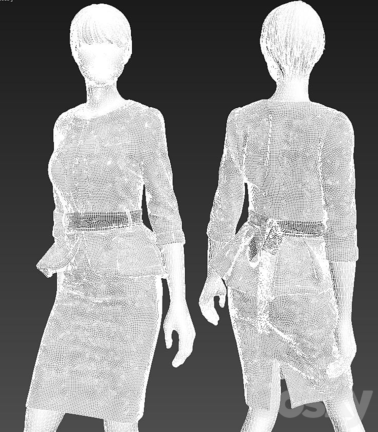 Suit female mannequin 3D Model