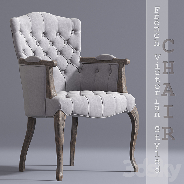 French VictorianStyled Chair 3DS Max - thumbnail 1