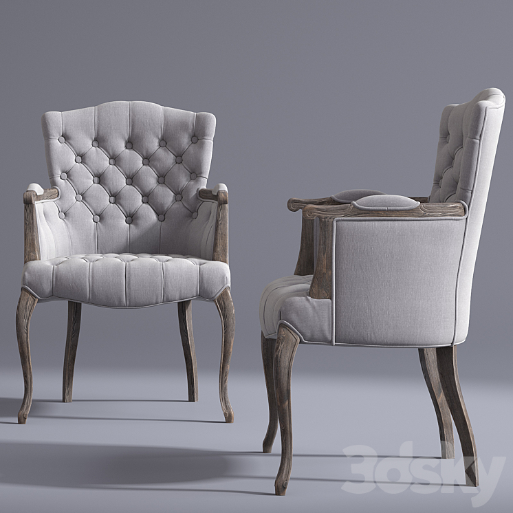 French VictorianStyled Chair 3DS Max - thumbnail 2