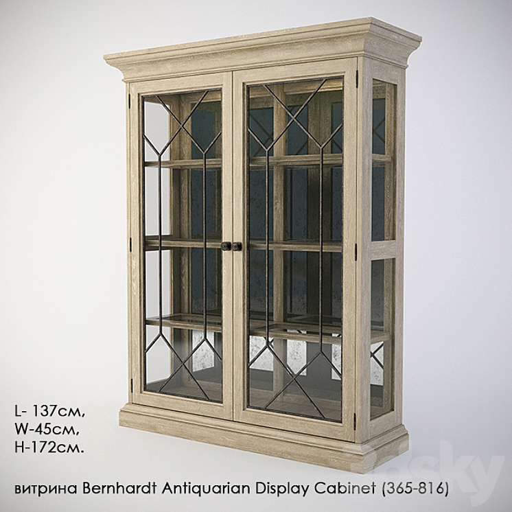 Showcases Bernhardt Antiquarian Display Cabinet (365-816) 3DS Max - thumbnail 1