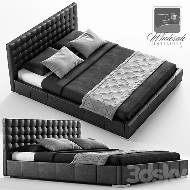 Maddy Upholstered Panel Bed 3DS Max - thumbnail 1