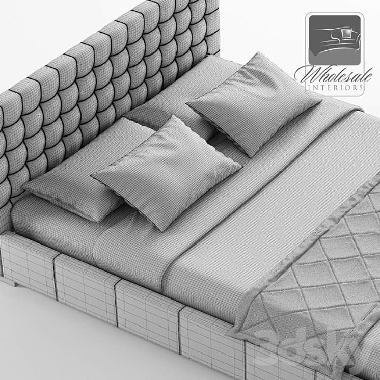Maddy Upholstered Panel Bed 3DS Max - thumbnail 2