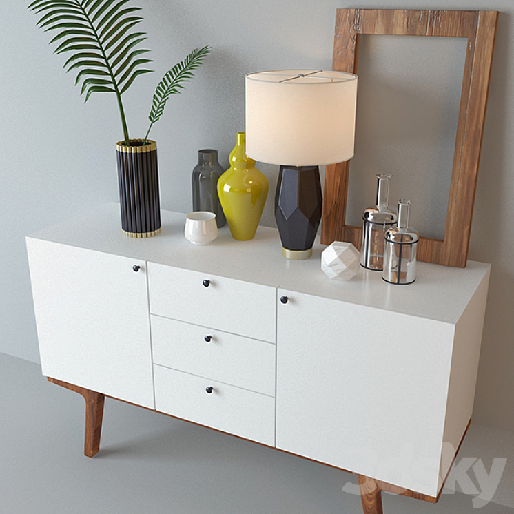 West Elm modern buffet 3D Model