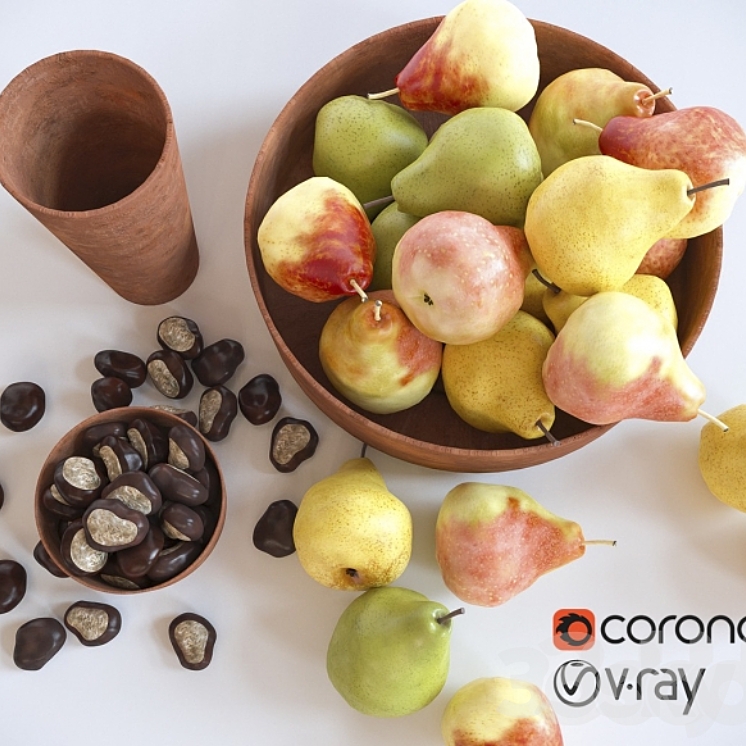 Pears and chestnuts 3DS Max - thumbnail 1