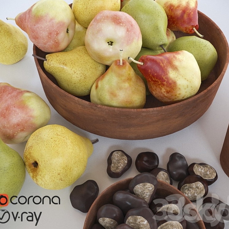 Pears and chestnuts 3DS Max - thumbnail 2