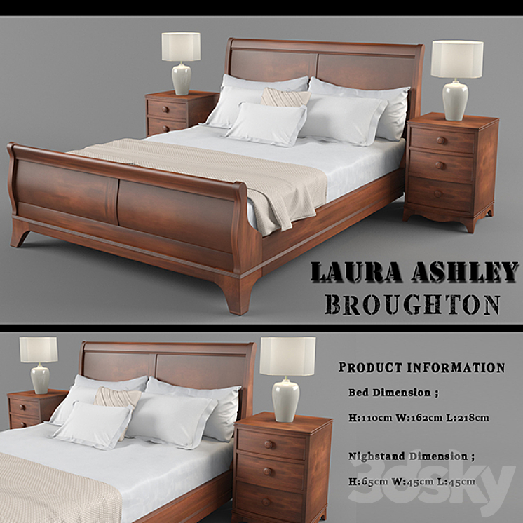 Laura Ashley Broughton Bed 3DS Max - thumbnail 1