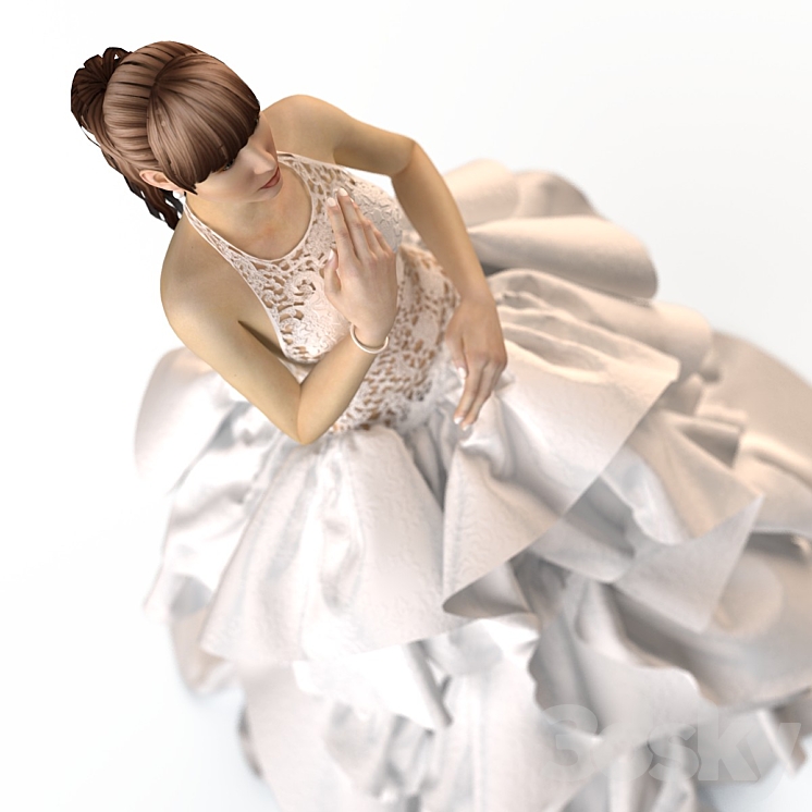 Wedding Evening Dress 2 3DS Max - thumbnail 2