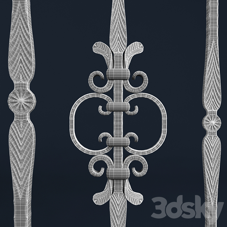 stairs Forged fences 3D Model