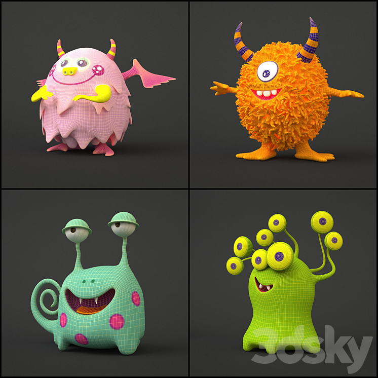 Toy monsters 3D Model