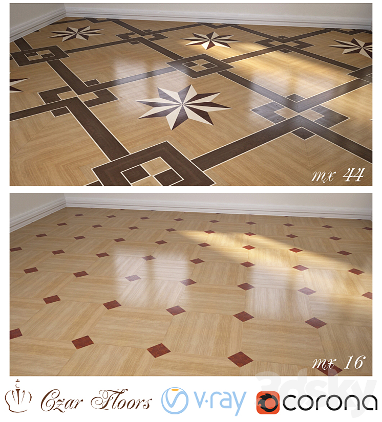 Czare Floors Part 2 – art. Mx1 Mx16 Mx24 Mx44 3DS Max - thumbnail 2