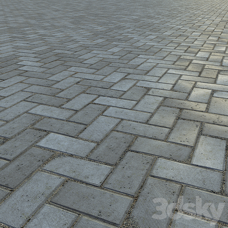 Paving slabs and curb (curb) 3D Model