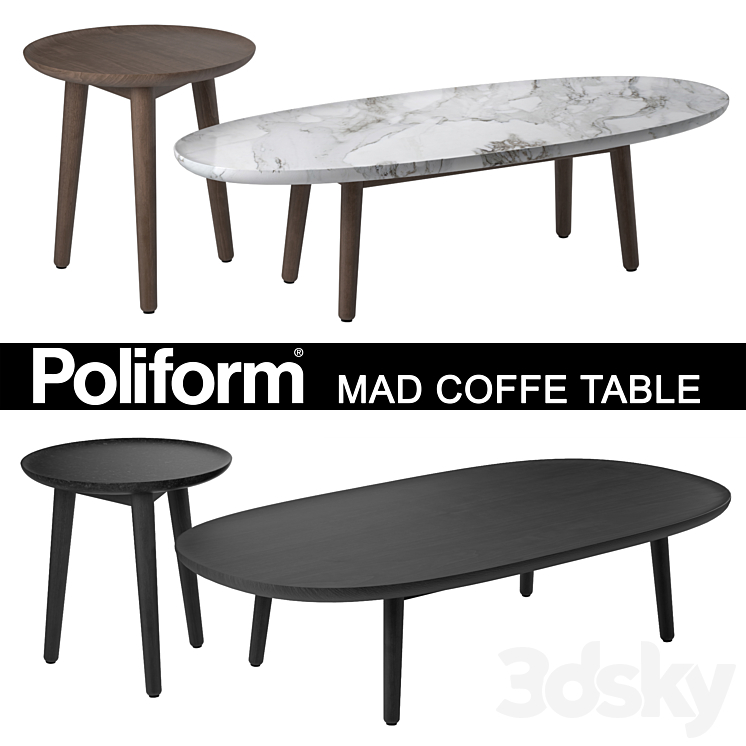 Poliform mad coffe table 3DS Max - thumbnail 1