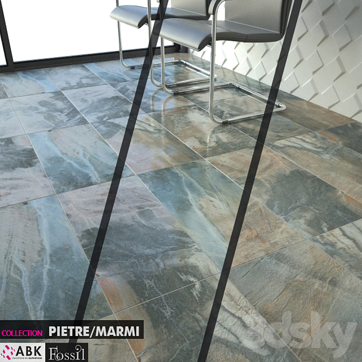 ABK COLLECTION PIETRE MARMI FOSSIL BLUE 3D Model
