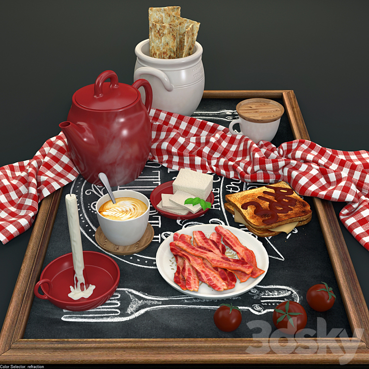 Set champion Breakfast 3D Model