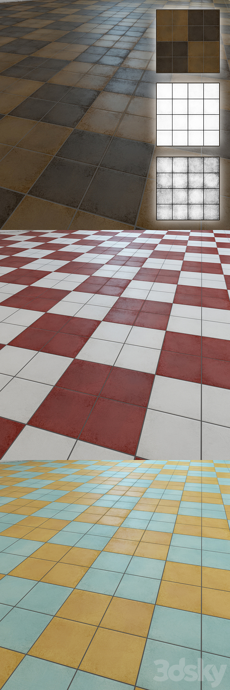 Floor tiles "BARBER" 3DS Max Model - thumbnail 2