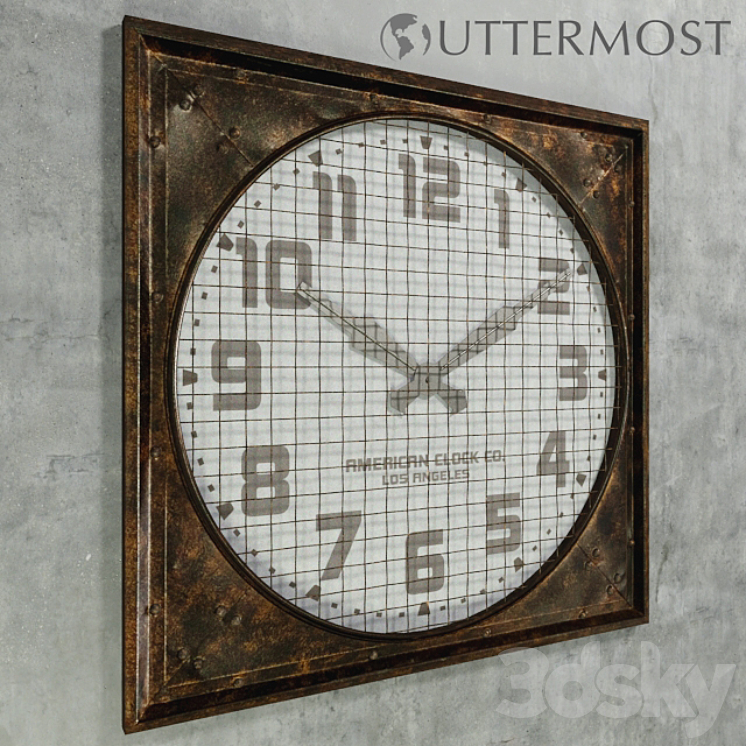 Warehouse Clock w / Grill by Uttermost Watches & Clocks 3D model