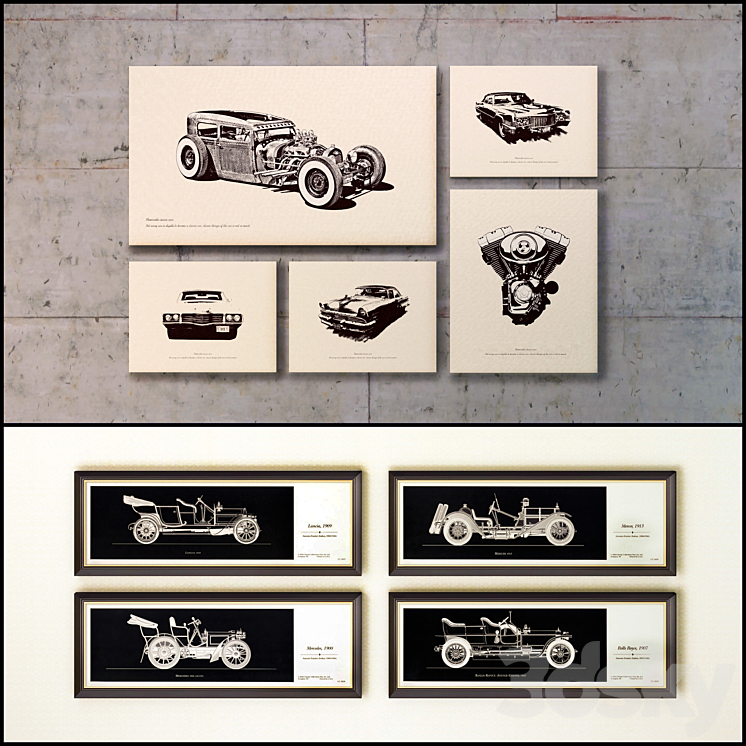 The picture in the frame: a collection of 81（model:540162_Rectangle_Vray）