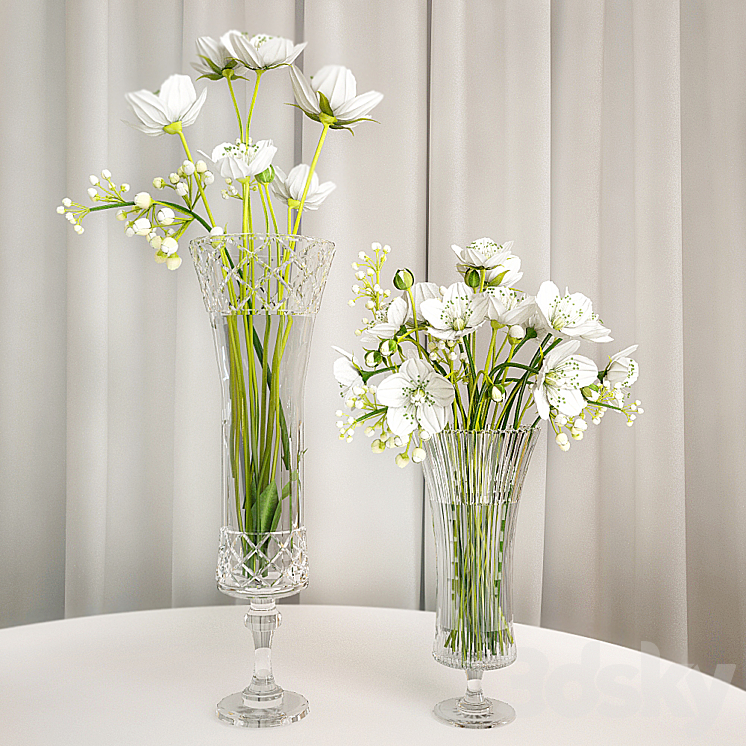a bouquet of white flowers 3DS Max - thumbnail 2
