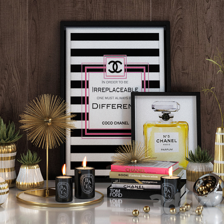 Chanel decorative set 3D Model