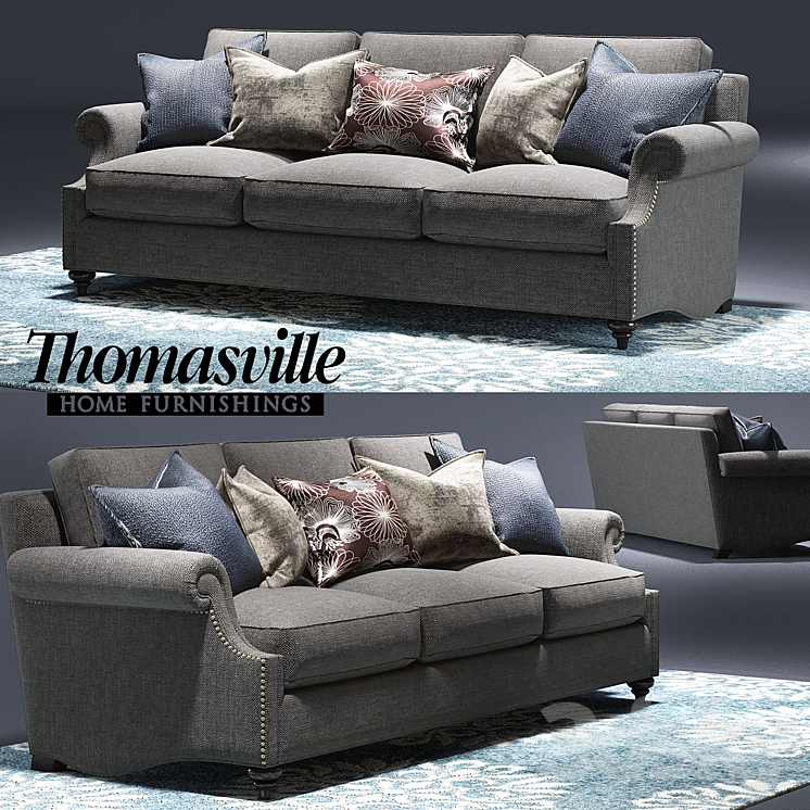Thomasville Ancil sofa 3DS Max - thumbnail 1