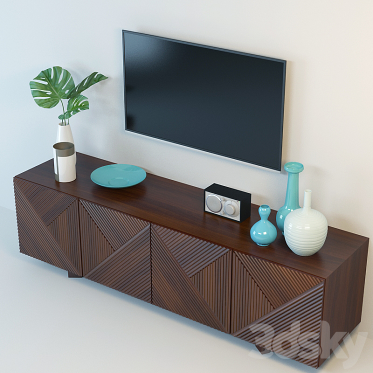 West Elm Media Console 3D Model