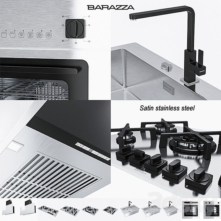 BARAZZA COLLECTIONS UNIQUE (Satin stainless steel) 3DS Max - thumbnail 1