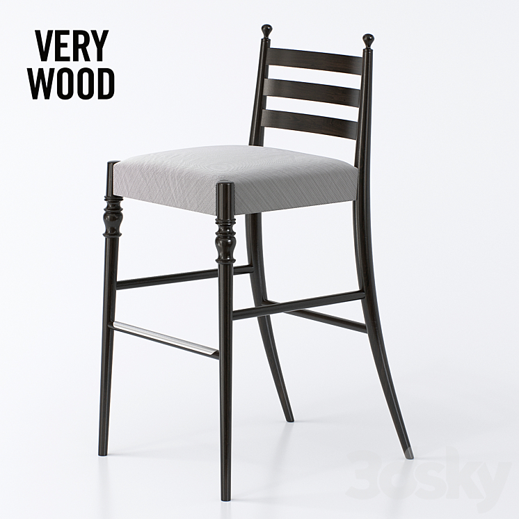 CENTURY 16 Upholstered counter stool 3DS Max - thumbnail 1