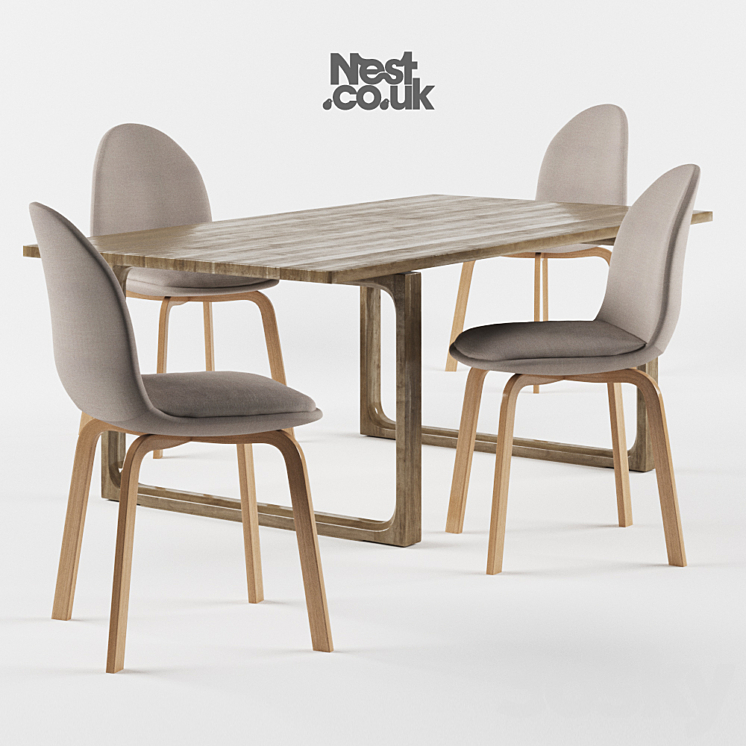 Fritz Hansen Sammen Chair and the table 3DS Max - thumbnail 1