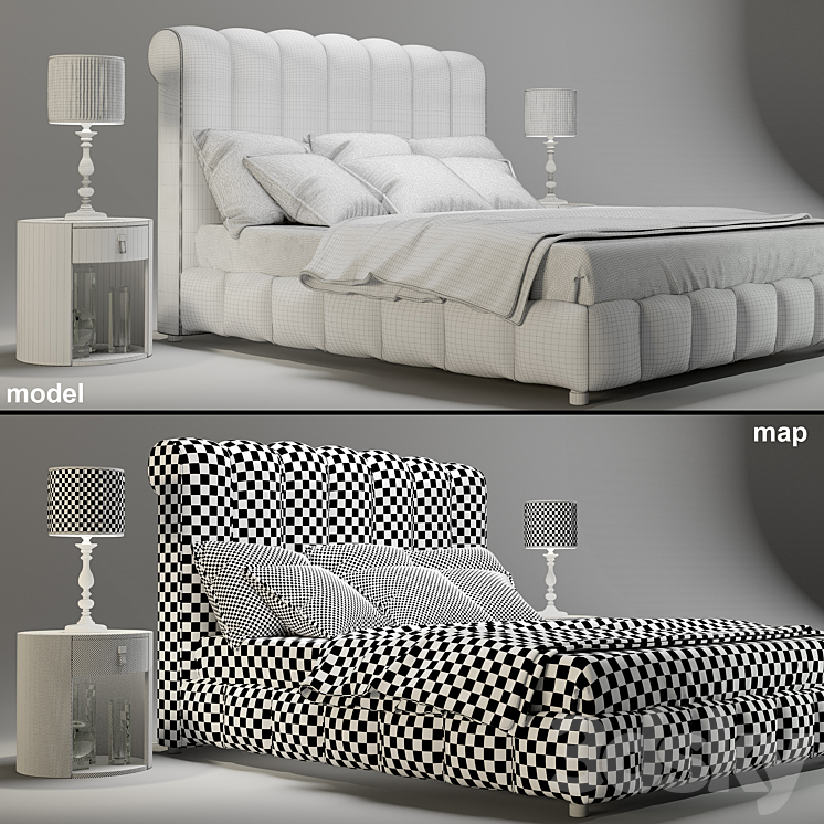 DV HOME collection bed BYRON letto 3DS Max - thumbnail 2
