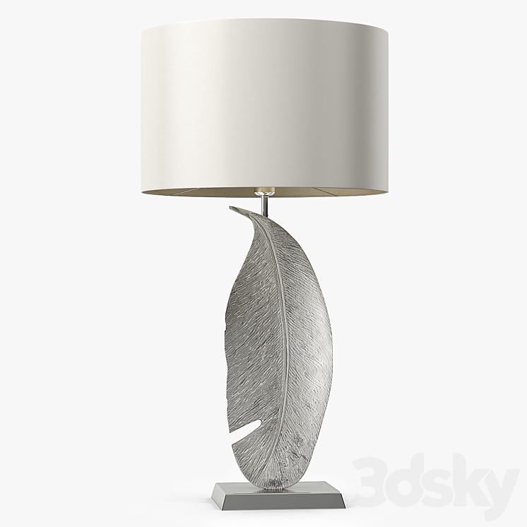 Heathfield & Co Leaf Nickel Large Table Lamp 3D Model