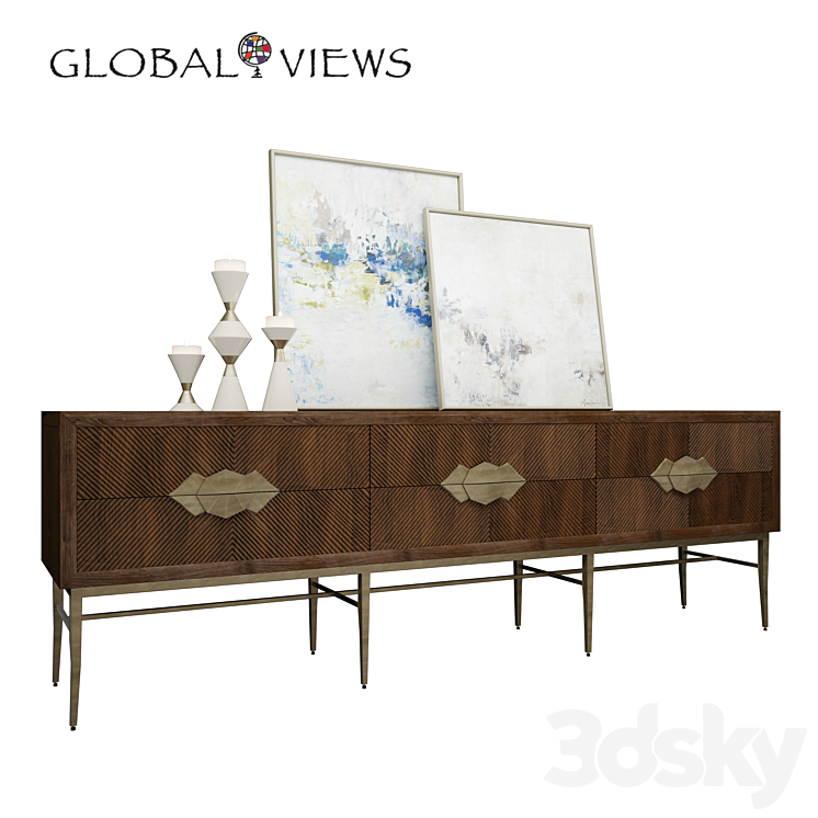 Global Views console and chest Sideboard & Chest of drawer 3D model