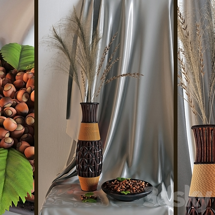 Decor with a vase and nuts 3DS Max - thumbnail 1