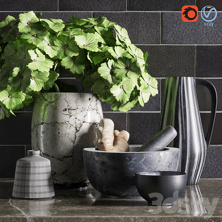 Decor for the kitchen 3DS Max - thumbnail 1