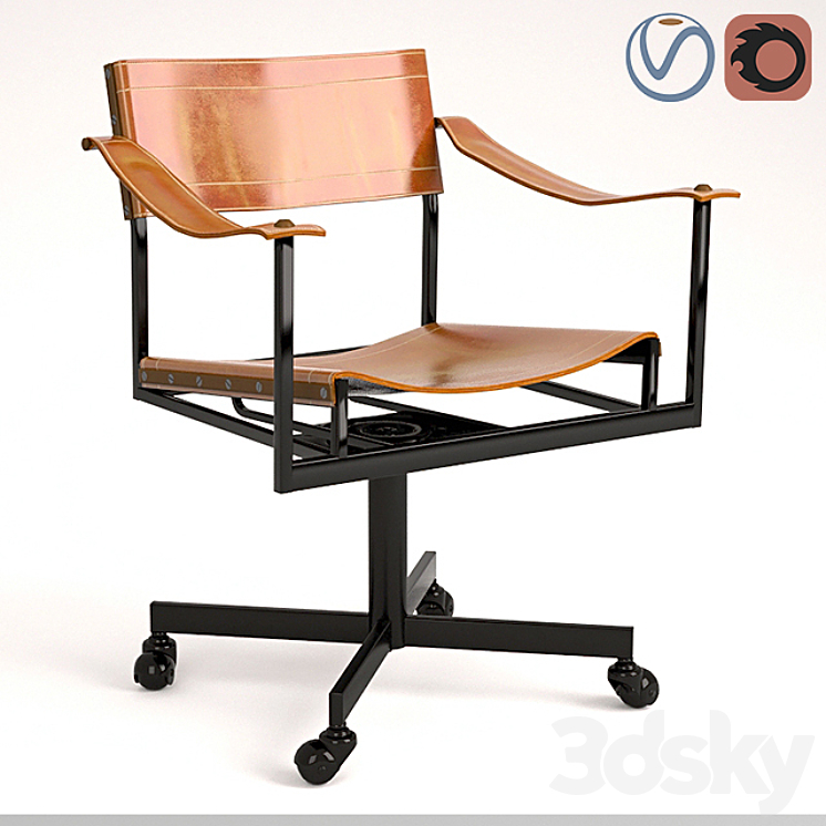Mid-Century Office Chair 3DS Max - thumbnail 1