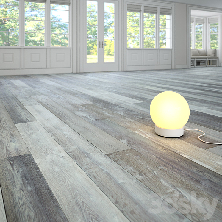 Driftwood Grey wooden floor by DuChateau 3D Model